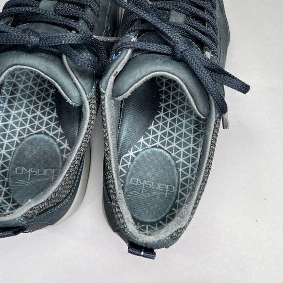 Dansko Paisley Shoes Women's Size 7 Navy Blue Waterproof Leather Hiking Sneakers - Picture 9 of 12